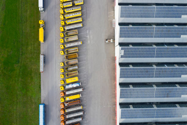 istock Trucks at Warehouse, Aerial View 1209321722