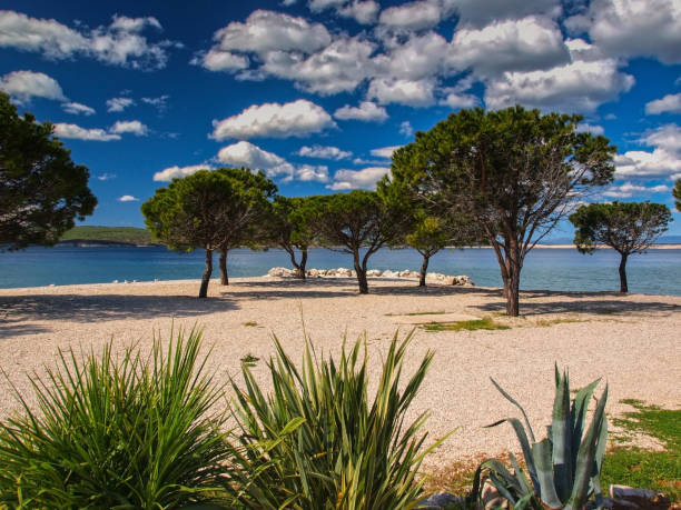 View of a beautiful beach, Crikvenica riviera, Croatia.
