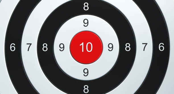 istock New sports target with a red center. Full frame. 3d rendering. 1209323855