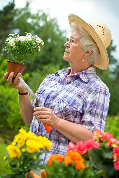 istock Senior woman gardening 120932464