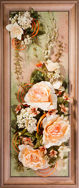 istock Wooden frame with beautiful roses 120932520