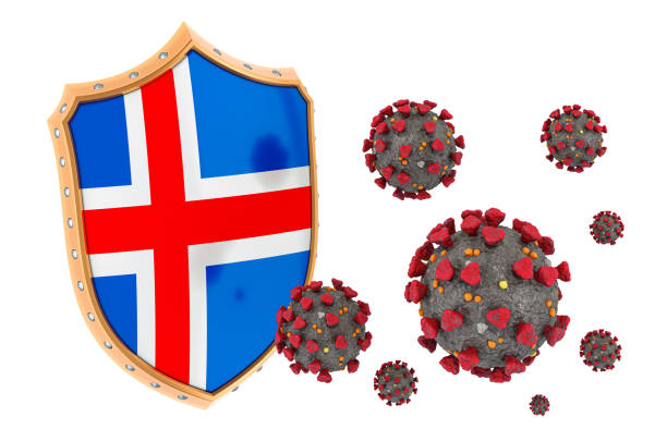 istock Protection of Iceland from coronavirus. 3D rendering isolated on white background 1209329413