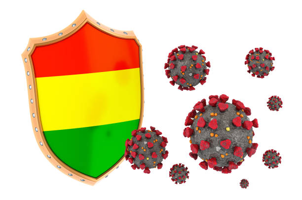 istock Protection of Bolivia from coronavirus. 3D rendering isolated on white background 1209329511