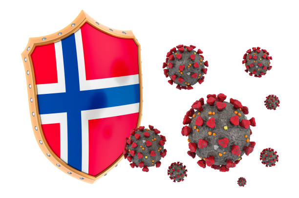 istock Protection of Norway from coronavirus. 3D rendering isolated on white background 1209329614
