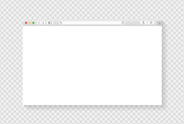 nowoczesny projekt okna przeglądarki odizolowany - laptop browser isolated web page stock illustrations