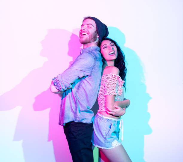 istock Male hipster who are back to back wearing knit hat 1209332068