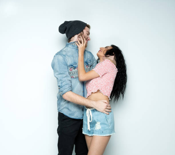 istock Male hipster wearing knit hat 1209332154
