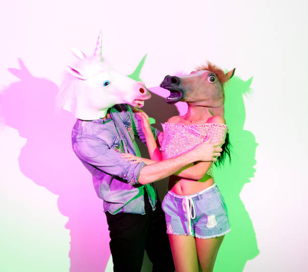 istock Young women hipster wearing costume 1209332344