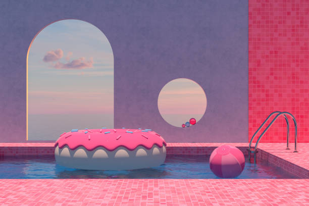 istock Summer Concept with Swimming Pool and Donut 1209332392