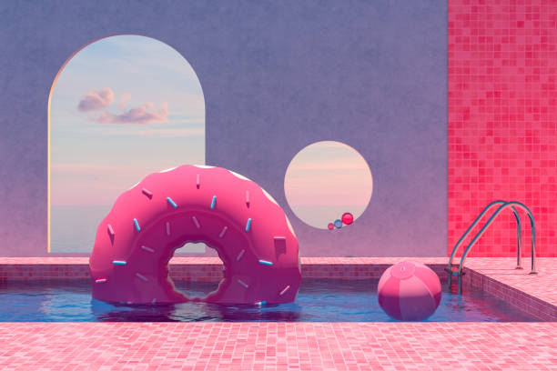 istock Summer Concept with Swimming Pool and Donut 1209332864