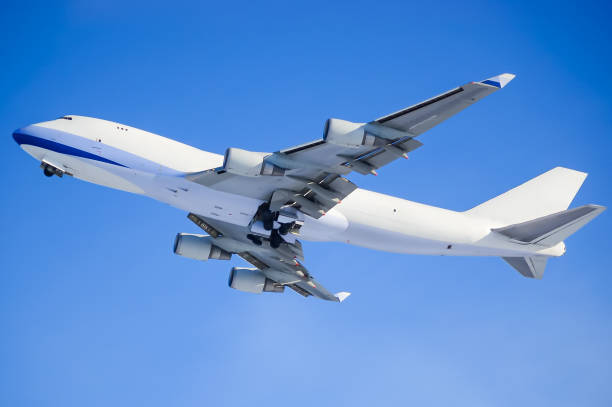 Large White Cargo Plane stock photo