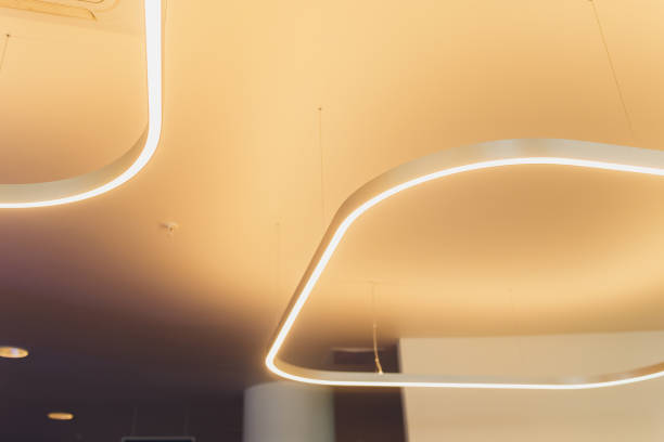 istock interior modern light in shopping mall futuristic ceiling with lighting. 1209333985