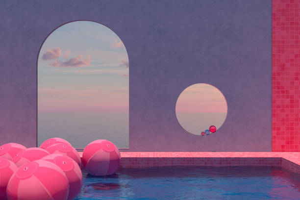 istock Summer Concept with Swimming Pool and Beach Balls 1209336184
