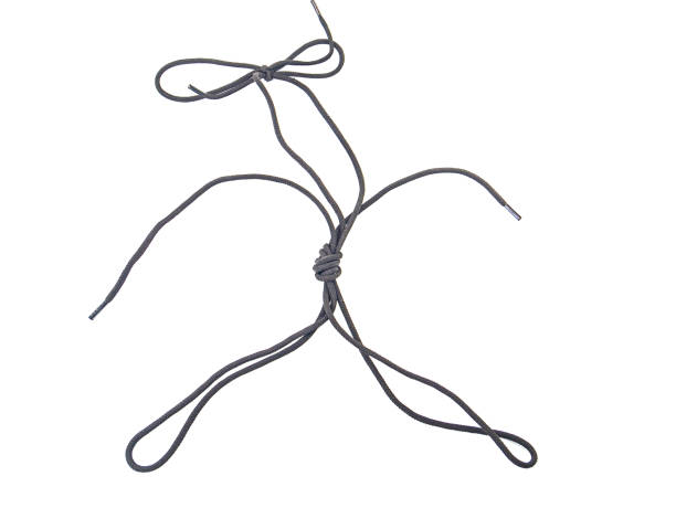 istock Shoelaces with a knot on a white background. 1209336327