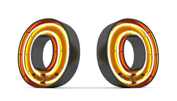 istock Alphabet neon light 3d rendering on white background with Clipping path ready to use. 1209337778