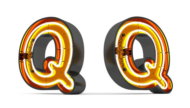 istock Alphabet neon light 3d rendering on white background with Clipping path ready to use. 1209338561