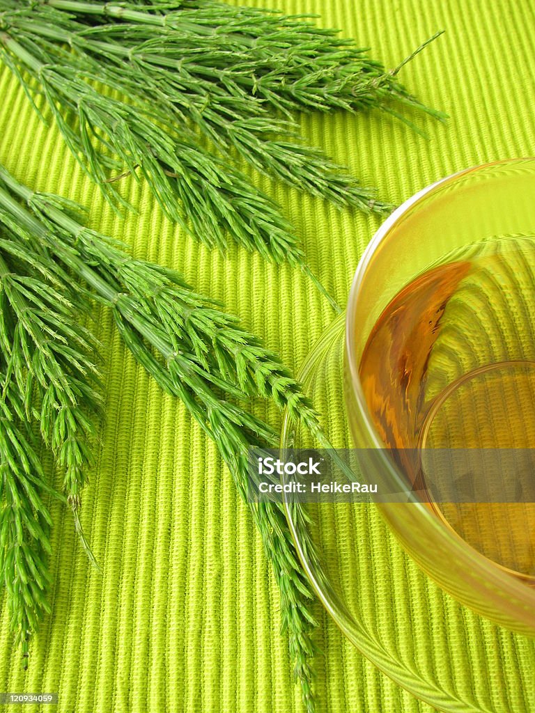 Té con campo de horsetail - Foto de stock de Cola de Caballo - Carrizo pequeño libre de derechos