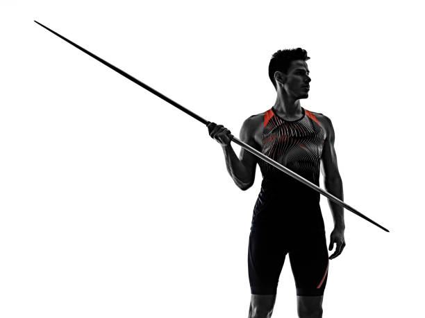 istock young man athletics Javelin athlete  isolated white background 1209344688