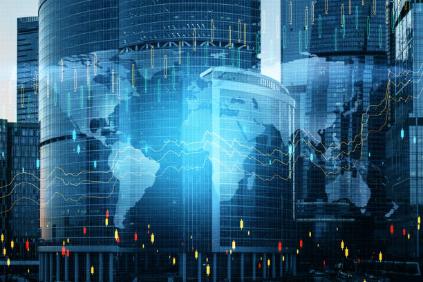 istock Business charts and world map hologram 1209349674