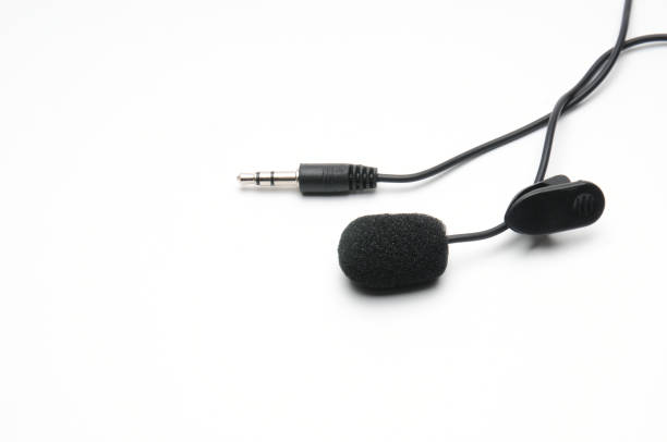 istock Lavalier microphone for correspondents on a white background 1209349939