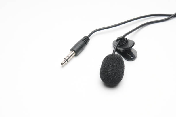 istock Lavalier microphone for correspondents on a white background 1209349946