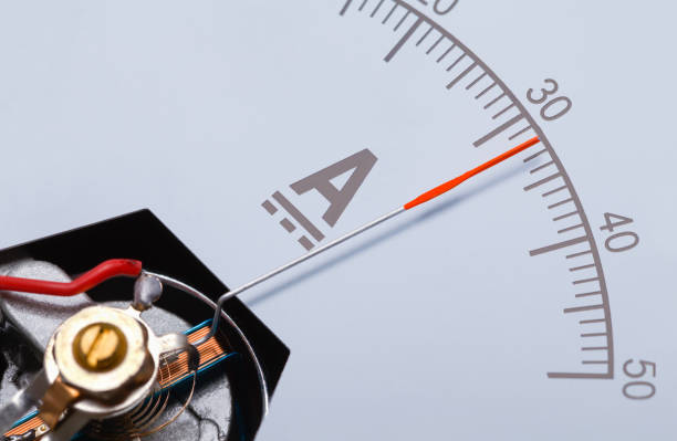 Aameter Angle Close Up Rectangle Ammeter Amperage Gauge Dial Angle Close Up. amperage stock pictures, royalty-free photos & images