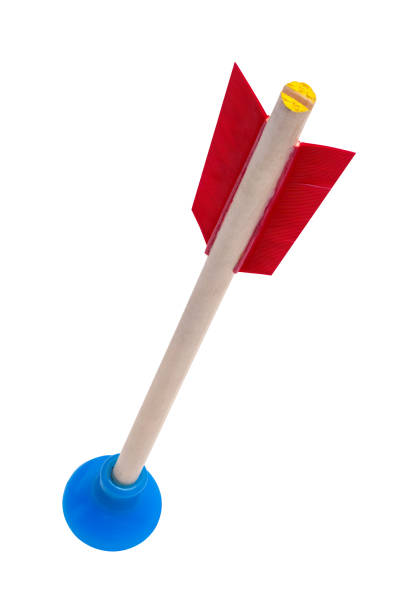 stuck suction cup arrow - rubber dart imagens e fotografias de stock