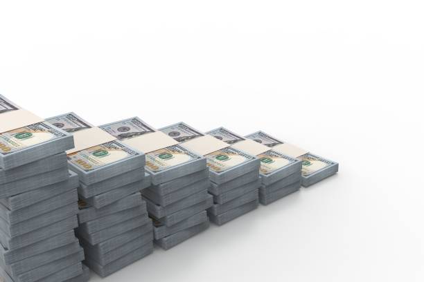 istock Dollar stacks Moving Up Over Graph Background stock photo 1209354441