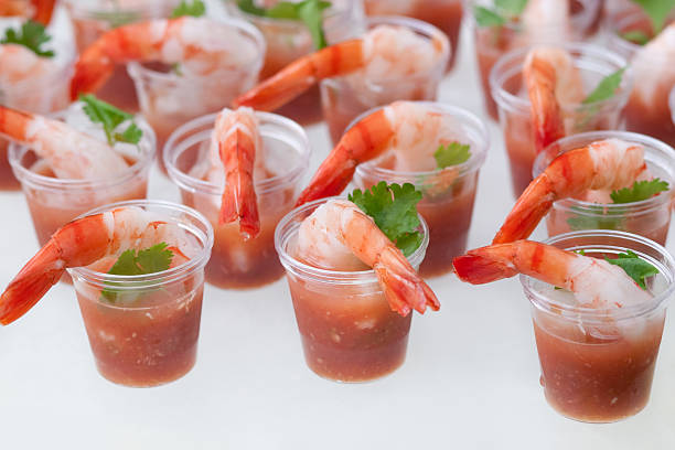 istock Seafood Shrimp in Cocktail Sauce on Buffet Table 120935633