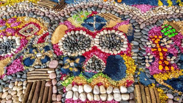 istock Unique skull design made of small colorful stones 1209365109