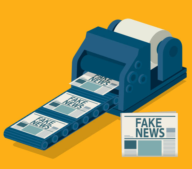 ilustrações de stock, clip art, desenhos animados e ícones de print newspaper - fake news - tabloid newspaper rolled up journalist