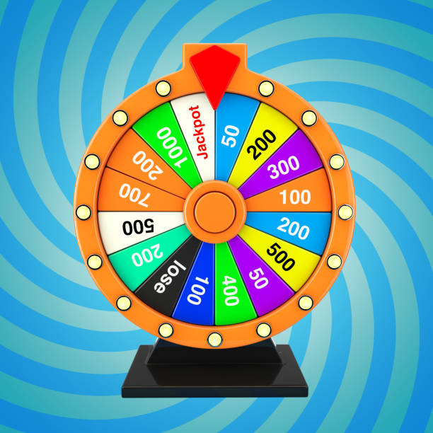 istock Luck and Fortune Concept. Spinning Colorful Fortune Wheel. 3d Rendering 1209383246