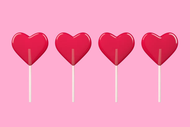 istock Love Concept. Red Heart Lollipop Candy. 3d Rendering 1209383247