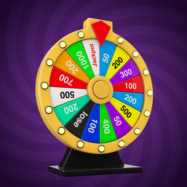 istock Luck and Fortune Concept. Spinning Colorful Fortune Wheel. 3d Rendering 1209383334