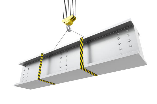 istock Crane Hook Lifting of Steel Beam. 3d Rendering 1209383935