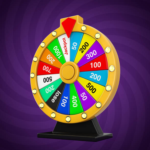 istock Luck and Fortune Concept. Spinning Colorful Fortune Wheel. 3d Rendering 1209383966