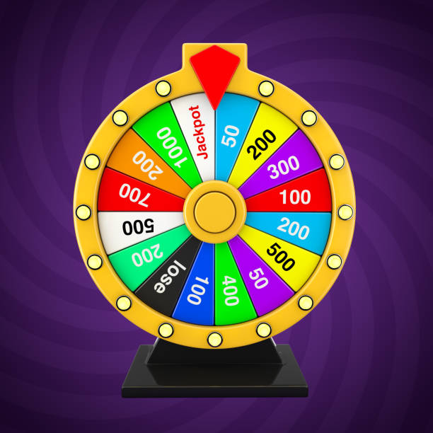 istock Luck and Fortune Concept. Spinning Colorful Fortune Wheel. 3d Rendering 1209384135