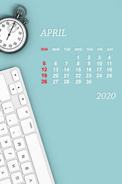 istock 2020 year calendar. April calendar. 3d Rendering 1209384215