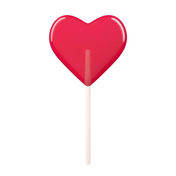 istock Love Concept. Red Heart Lollipop Candy. 3d Rendering 1209384298