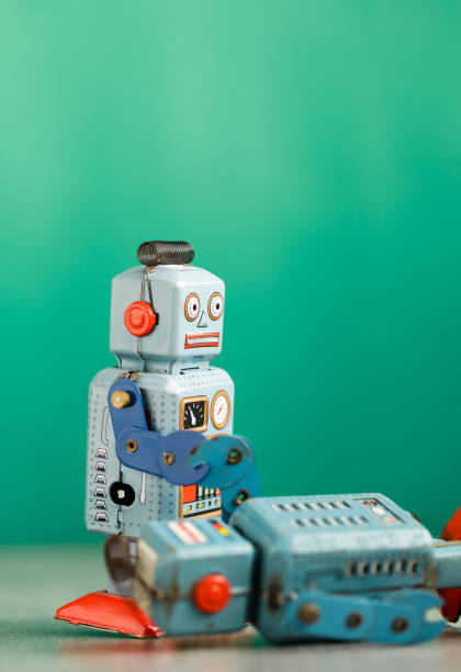 istock Vintage retro robot tin toy 1209388325