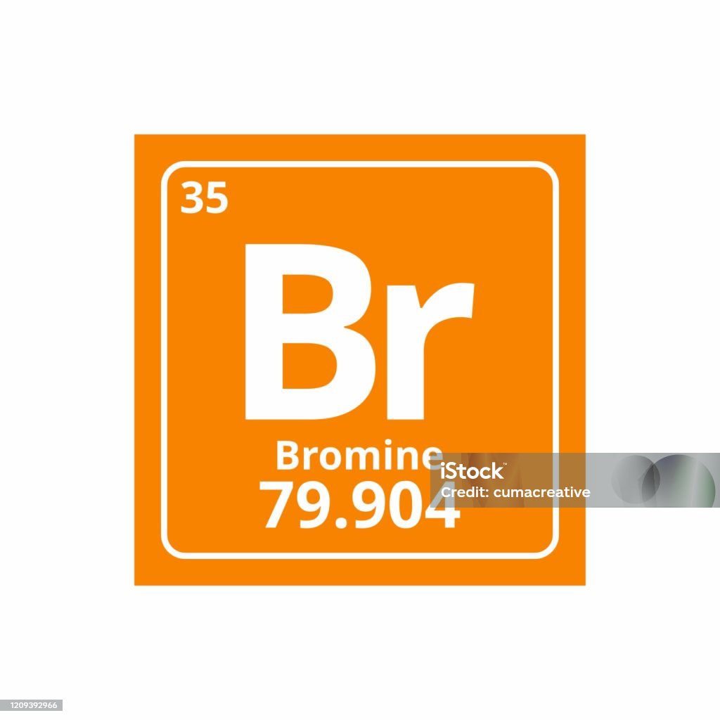 Br2 Color Br Element Periodic Table On Bromine Color Vector Illustration Stock ...