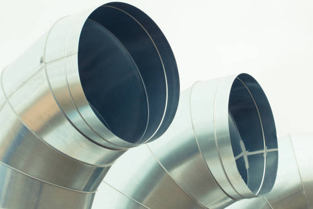 istock Steel air ducts pipe for ventilation or conditioning system 1209393773