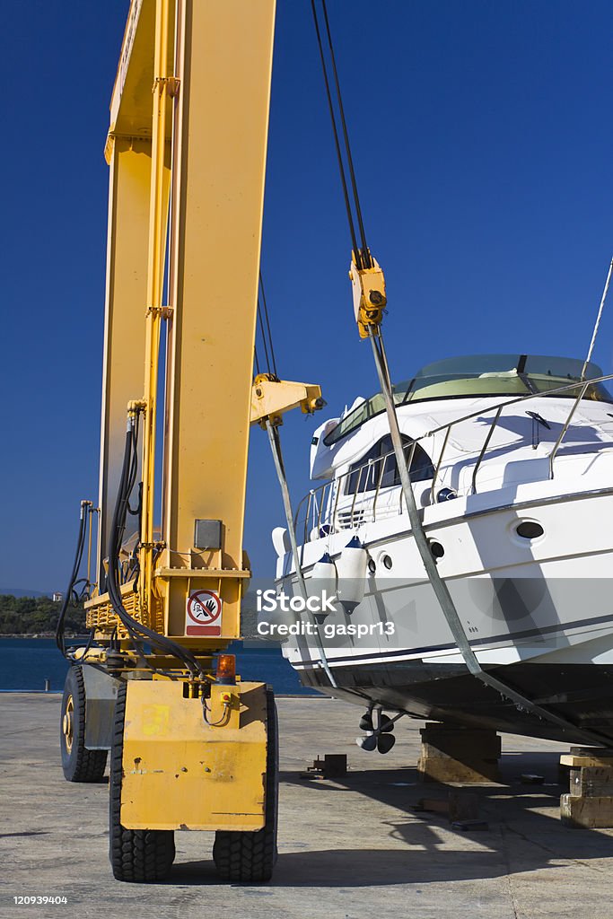 in a shipyard  Blue Stock Photo