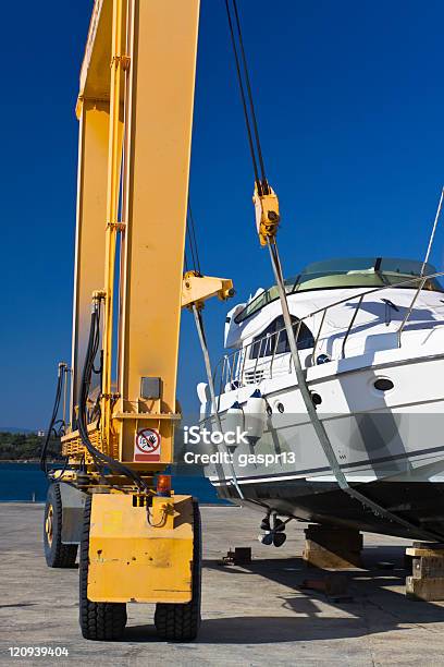 In A Shipyard Stock Photo - Download Image Now - Blue, Color Image, Commercial Dock