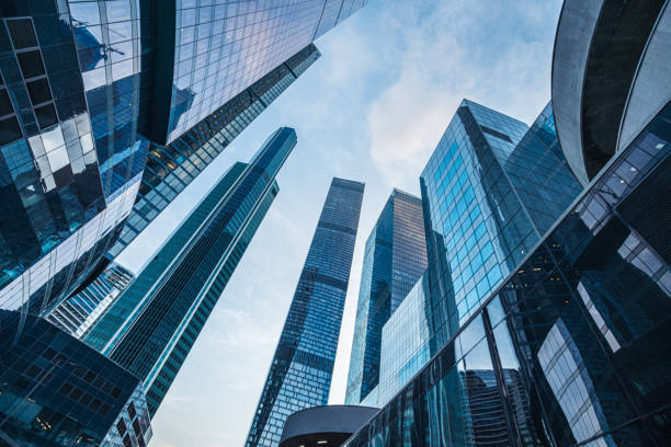 istock Modern skyscrapers at business district 1209397109