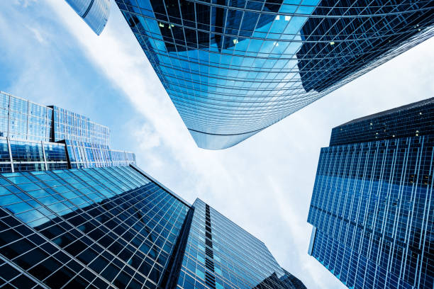 istock Modern skyscrapers at business district 1209397144