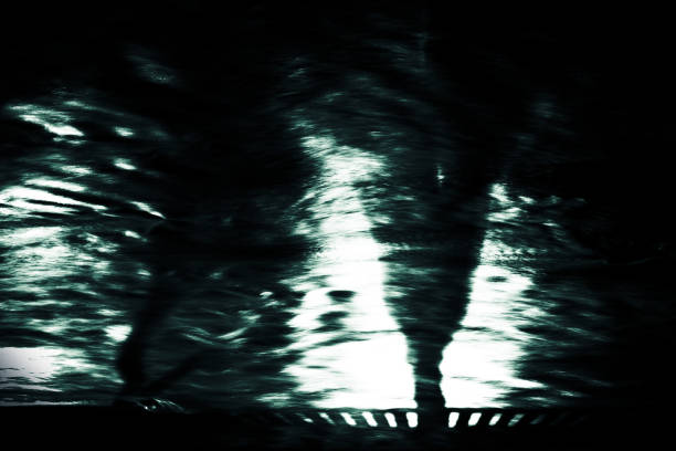 istock Abstract blurry shapes in black and white. 1209403660