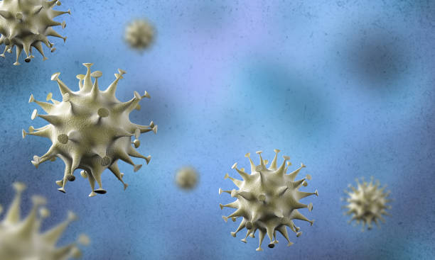 istock close up coronavirus cells epidemic in 3d render. 1209404831