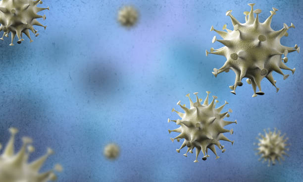 istock close up coronavirus cells epidemic in 3d render. 1209404833