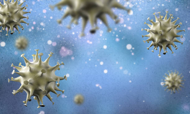 istock close up coronavirus cells epidemic in 3d render. 1209404857